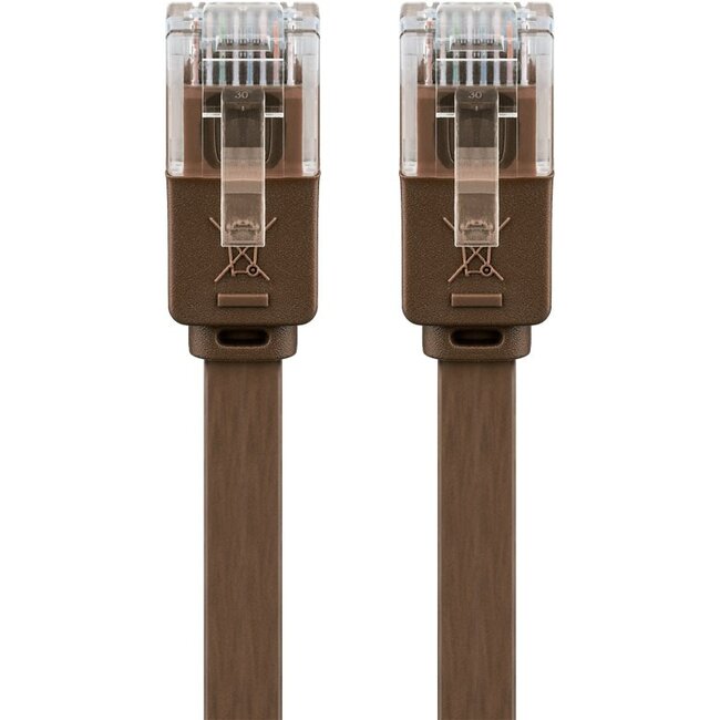 Goobay CAT 6 Flat Patch Cable, U/UTP, dark brown 3 m