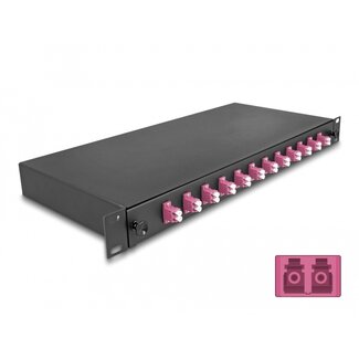 DeLOCK Delock 19″ Optical Fiber Splice Box 12 x LC Duplex OM4 1U complete assembled