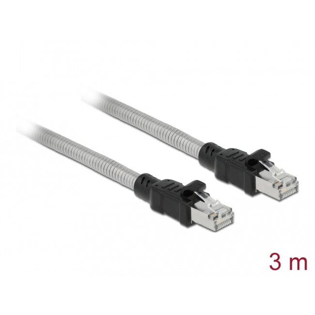 Delock RJ45 Cable Cat.6A U/FTP with metal jacket 3 m