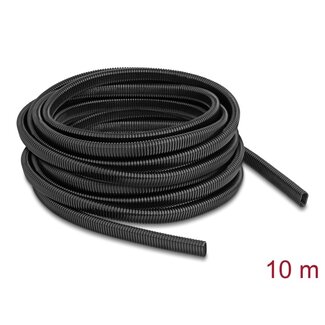 DeLOCK Delock Plastic cable protection conduit in oval shape flexible 13.6 x 6.3 mm - length 10 m black