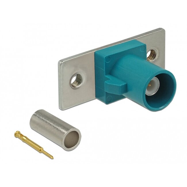 Delock FAKRA Z plug spring pin for crimping 2 prepunched holes