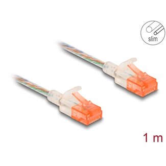 DeLOCK Delock RJ45 Network Cable Cat.6A U/UTP Slim 1 m transparent