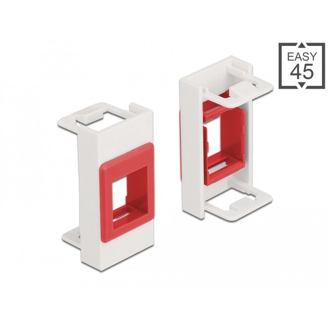 Delock Easy 45 Module Keystone Holder 22.5 x 45 mm, white / red