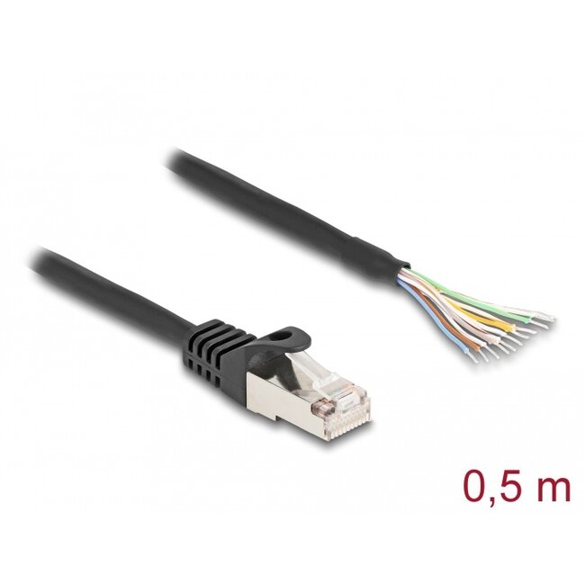 Delock Cable RJ50 male to open wire ends S/FTP 0.5 m black