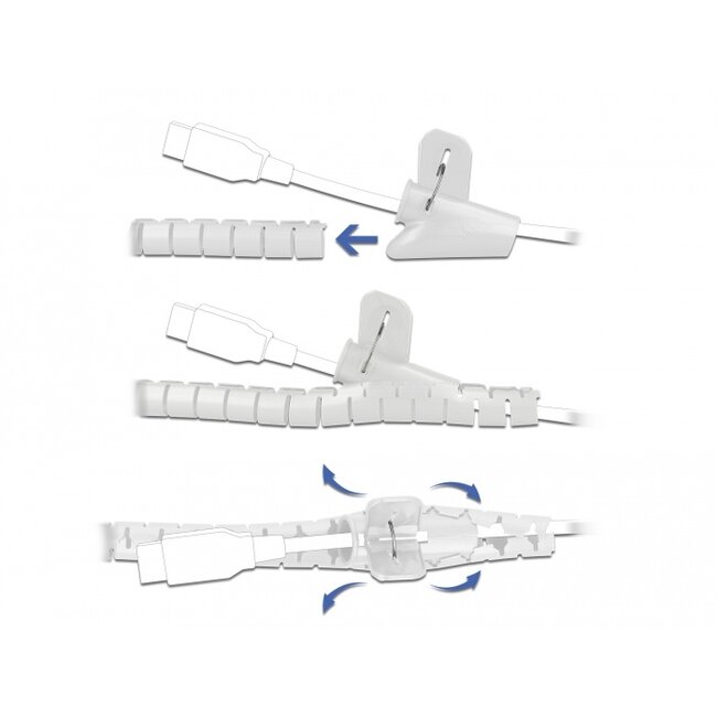 Delock Spiral Hose with Pull-in Tool 2.5 m x 15 mm white