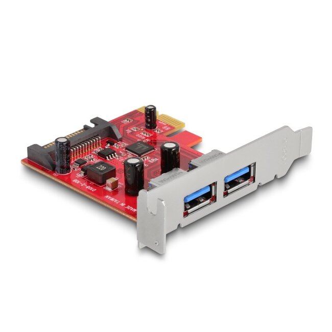Delock PCI Express x1 Card to 2 x external USB 5 Gbps Type-A female - Low Profile Form Factor