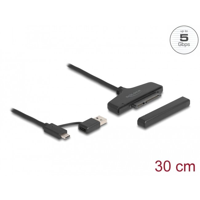 Delock USB to SATA 6 Gb/s Converter with USB Type-C™ or USB Type-A connector