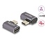 Delock USB Adapter 40 Gbps USB Type-C™ PD 3.0 100 W male to female angled left / right 8K 60 Hz metal