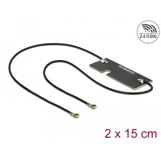DeLOCK Delock WLAN 802.11 ac/a/h/b/g/n Twin Antenna 2 x I-PEX Inc., MHF® 4L plug 3 - 5 dBi 1.13 2 x 15 cm PCB internal self adhesive