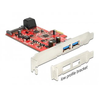 DeLOCK Delock PCI Express Card > 2 x external USB 3.0 + 2 x internal SATA 6 Gb/s – Low Profile Form Factor