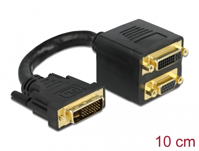Delock - Adapter DVI 29 St zu DVI 29 BU + VGA BU