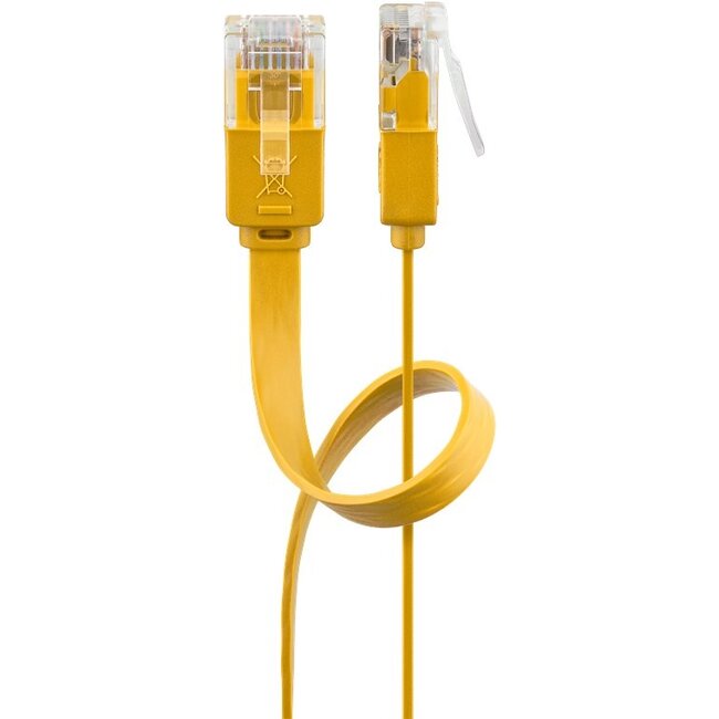 Goobay CAT 6 Flat Patch Cable, U/UTP, yellow 0.5 m