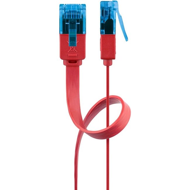 Goobay CAT 6A Flat Patch Cable U/UTP, red 5 m