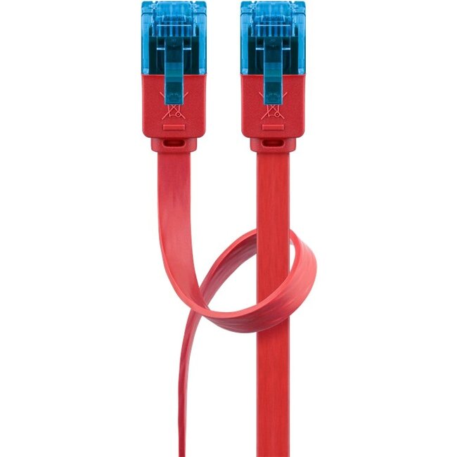 Goobay CAT 6A Flat Patch Cable U/UTP, red 5 m
