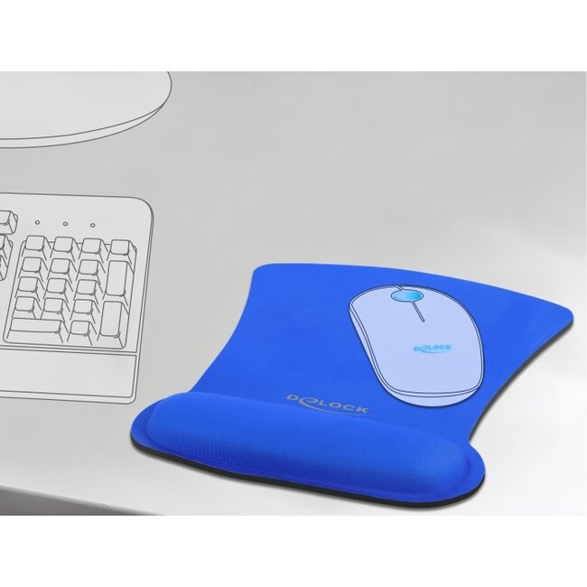 Delock Ergonomic Mouse pad with Wrist Rest blue 255 x 207 mm