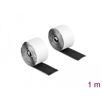DeLOCK Delock Hook-and-loop tape self-adhesive L 1 m x W 25 mm black