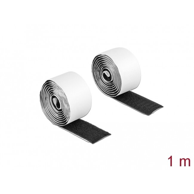 Delock Hook-and-loop tape self-adhesive L 1 m x W 25 mm black
