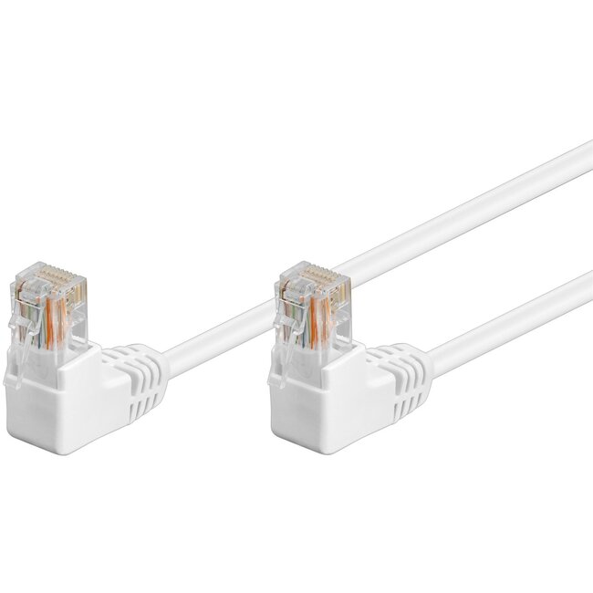 Goobay CAT 5e Patch Cable 2x 90° Angled, U/UTP, white 0.25 m