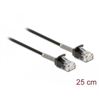 DeLOCK Delock Cable RJ45 plug to RJ45 plug with bend protection Cat.6A 25 cm black