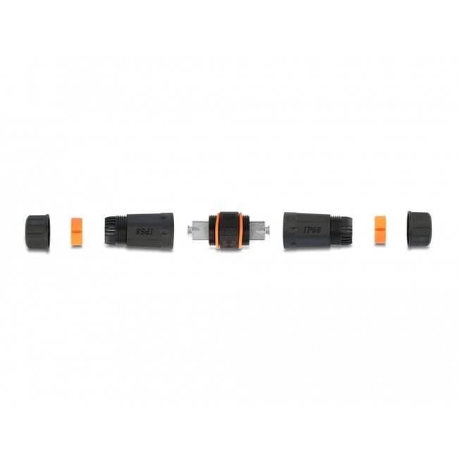 Delock Cable connector LSA to LSA Cat.6A IP68 waterproof black
