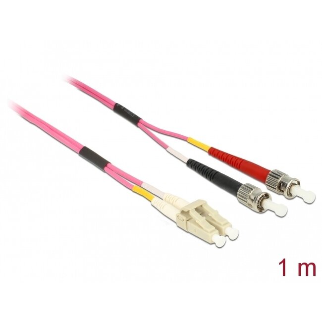 Delock Cable Optical Fibre LC > ST Multi-mode OM4 1 m