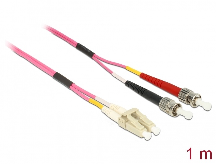 DeLOCK LC - ST, 1m Glasvezel kabel Violet