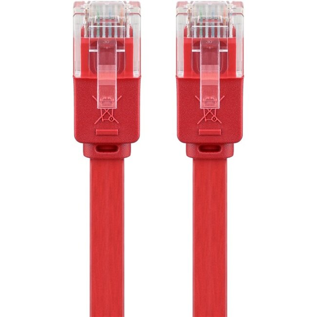 Goobay CAT 6 Flat Patch Cable, U/UTP, red 3 m