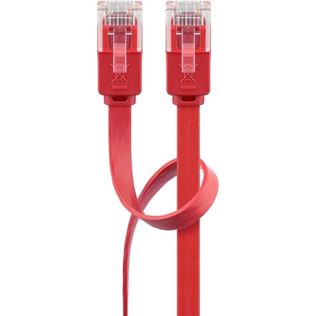 Goobay CAT 6 Flat Patch Cable, U/UTP, red 3 m