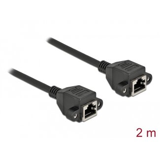DeLOCK Delock Network Extension Cable S/FTP RJ45 jack to RJ45 jack Cat.6A 2 m black
