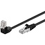 Goobay CAT 5e Patch Cable 1x 90° Angled, F/UTP, black 0.25 m