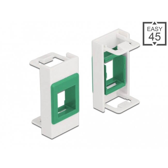Delock Easy 45 Module Keystone Holder 22.5 x 45 mm, white / green