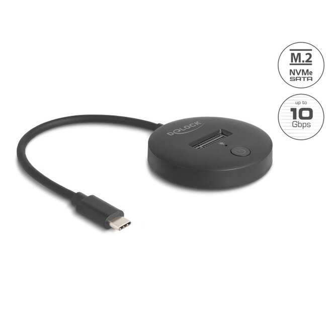 Delock M.2 Docking Station for M.2 NVMe / SATA SSD with USB 10 Gbps USB Type-C™ male