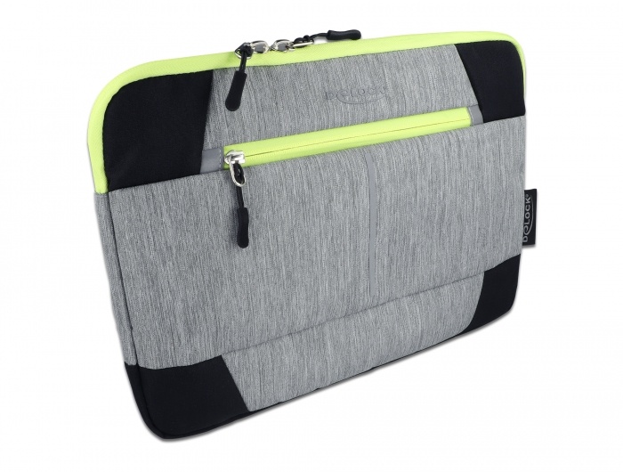 DeLOCK 18410 notebooktas 33,8 cm (13.3") Opbergmap/sleeve Zwart, Grijs, Geel