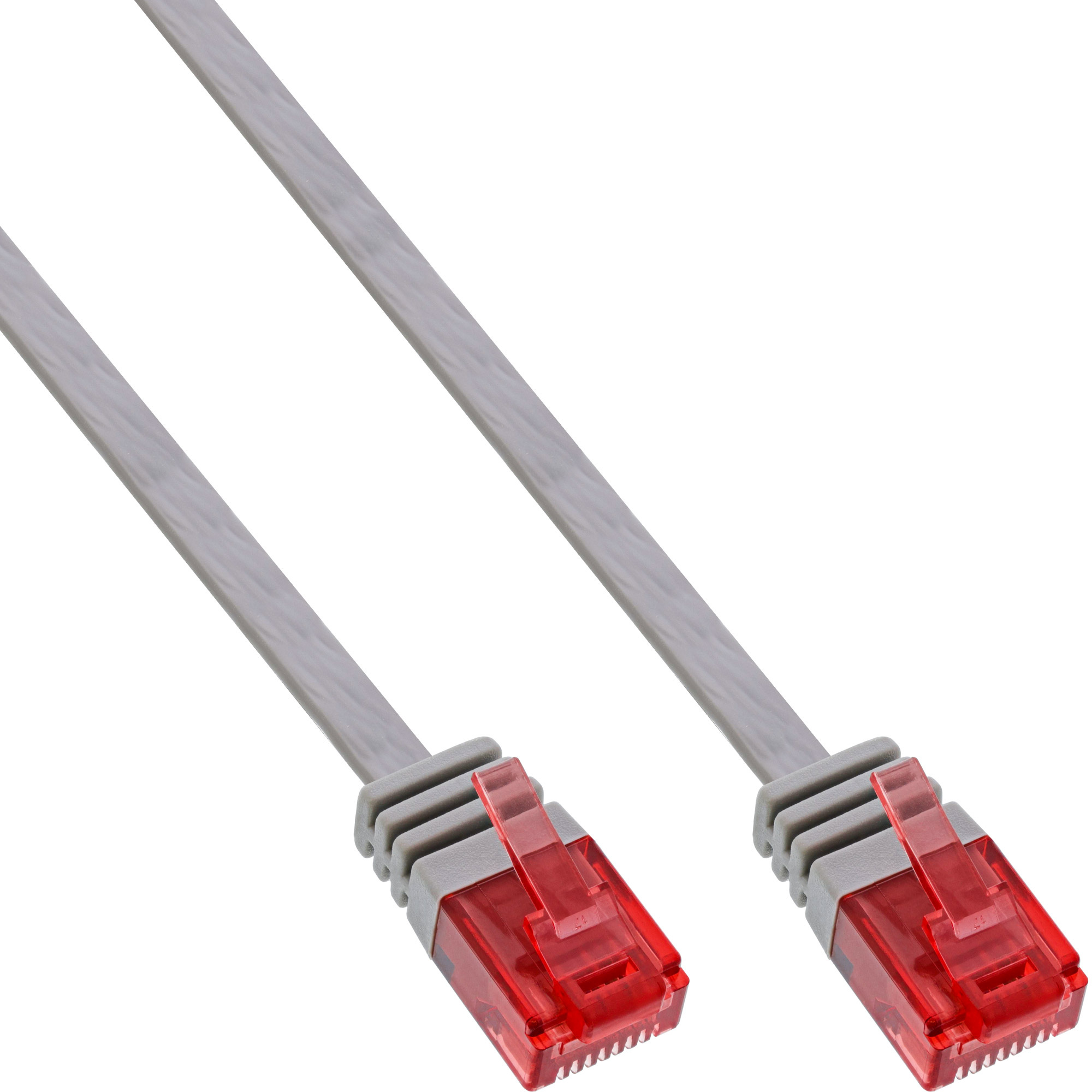 InLine Flat patch cord UTP Cat.6 1m Grey. Snoerlengte: 1 m, Kabel standaard: Cat6, Kabelafscherming: U/UTP (UTP)