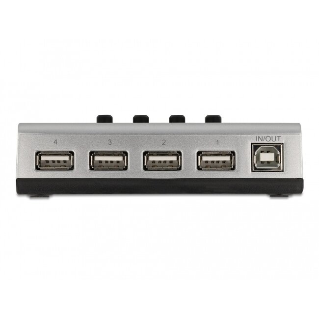 Delock Switch USB 2.0 with 1 x Type-B female to 4 x Type-A female manual bidirectional