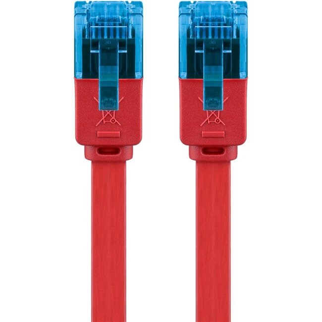 Goobay CAT 6A Flat Patch Cable U/UTP, red 3 m