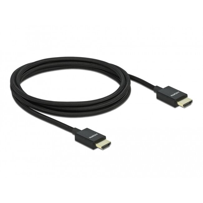 Delock Coaxial High Speed HDMI Cable 48 Gbps 8K 60 Hz black 2 m