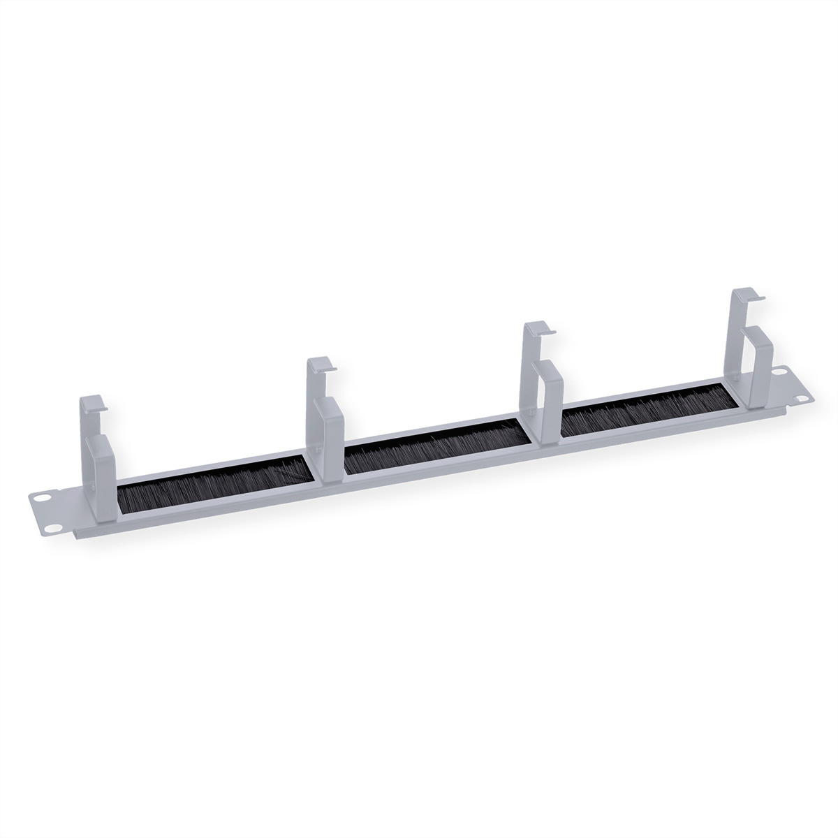 ROLINE19" rangeerpaneel, 4 oogjes type G, kabeldoorvoer (borstel), RAL 7035 lich