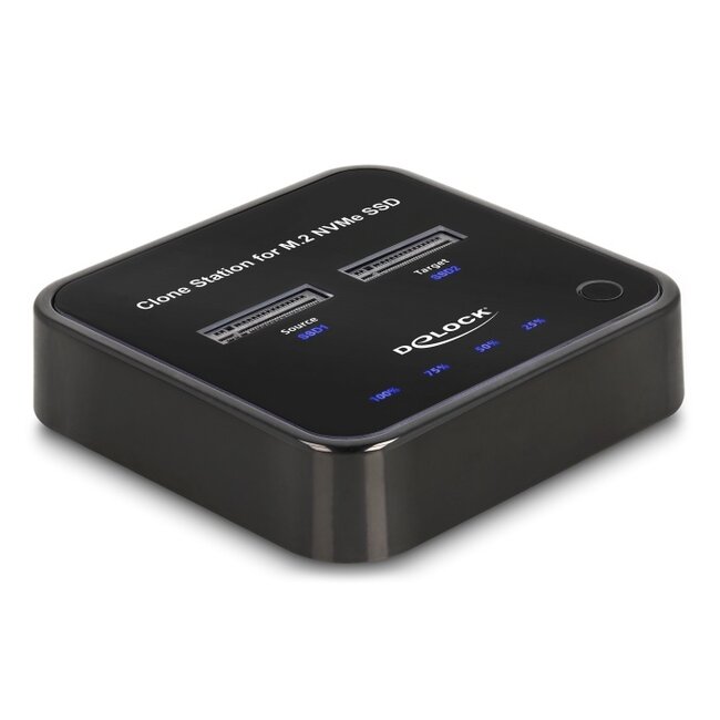 Delock M.2 Docking Station for 2 x M.2 NVMe PCIe SSD with Clone function