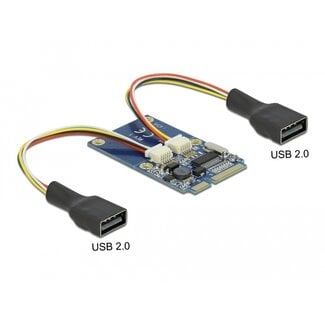 DeLOCK Delock Mini PCIe I/O full size 2 x USB 2.0 Type-A female