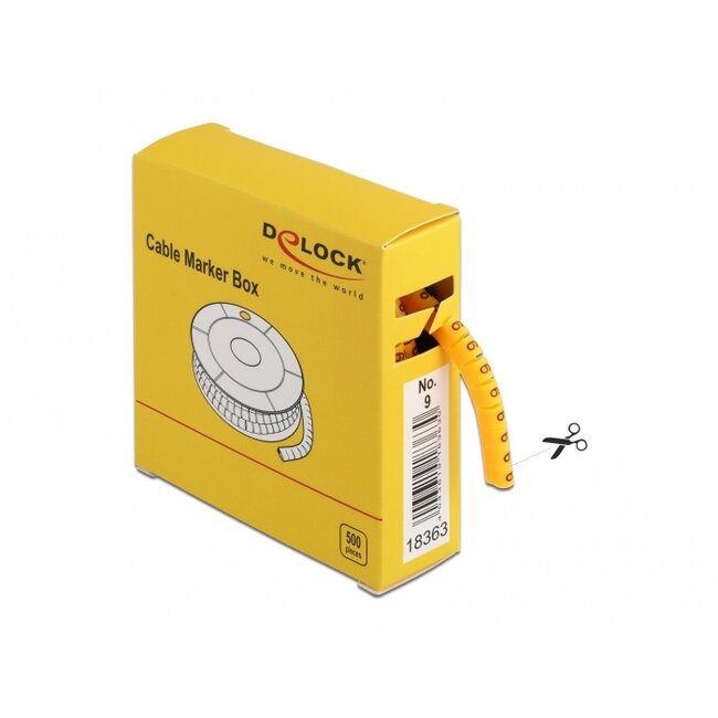 Delock Cable Marker Box, No. 9, yellow, 500 pieces