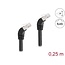 Delock RJ45 Network Cable Cat.6A S/FTP 45° downwards angled 0.25 m black