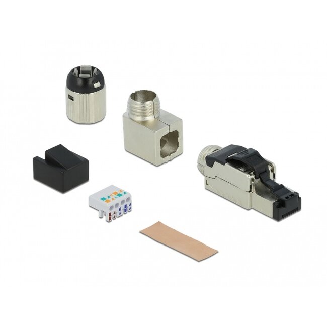 Delock RJ45 Plug field assembly Cat.6A metal angled