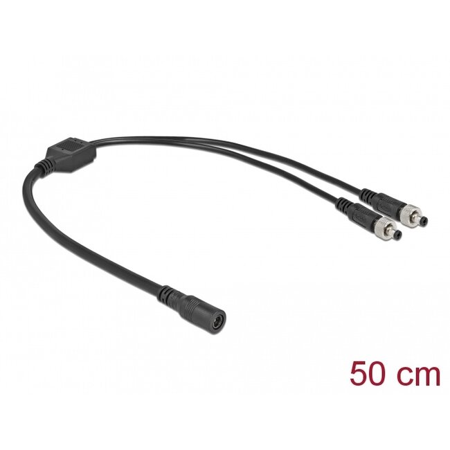 Delock DC Splitter Cable 5.5 x 2.1 mm 1 x female to 2 x male screwable