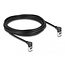 Delock RJ45 Network Cable Cat.6A S/FTP Slim 90° upwards / upwards angled 5 m black