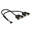 Delock Cable USB 2.0 pin header female 2.00 mm 10 pin > 2 x USB 2.0 Type-A female panel-mount 25 cm