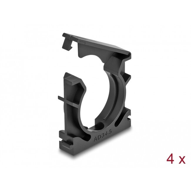 Delock Cable sleeve holder with locking clip 34.5 mm 4 pieces black