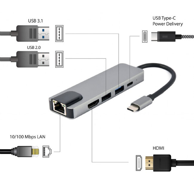 USB-C multi adapter 5-in-1