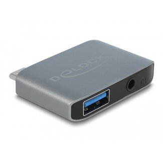 DeLOCK Delock Audio Adapter USB Type-C™ male - Stereo Jack female 3.5 mm + USB 3.0 A female