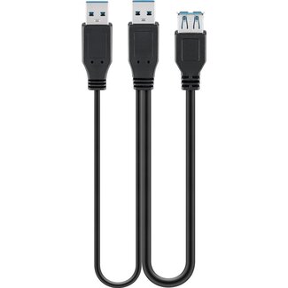 Goobay Goobay USB 3.0 Dual Power SuperSpeed Cable, black 0.3 m